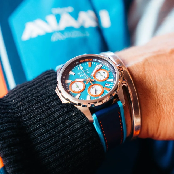 Relógio Bulova Marine Star Team Miami E1 Cronógrafo - 96B460N Azul 2