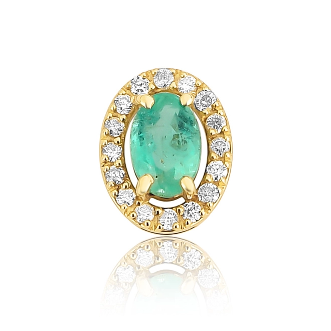 Pingente Le Luxe de Esmeralda ouro 18k contorno de 11pts de Diamantes 2
