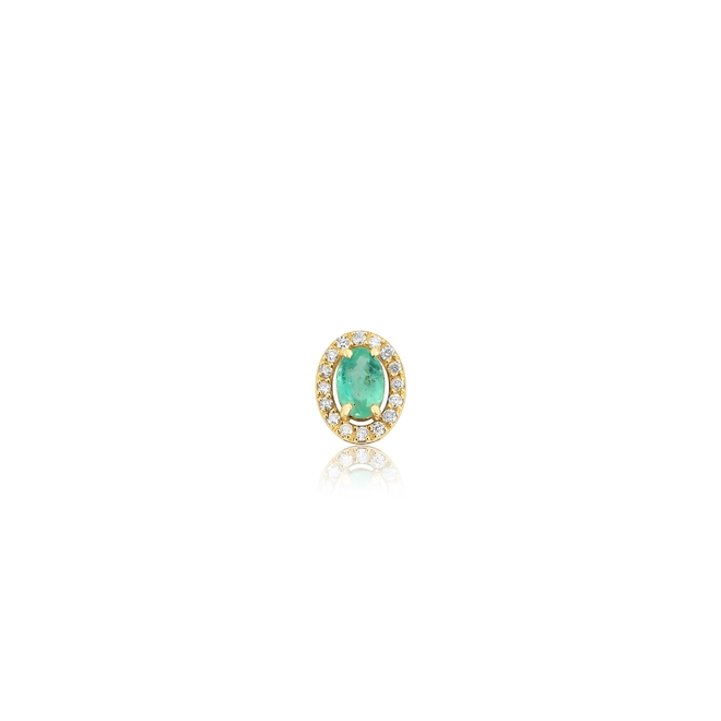Pingente Le Luxe de Esmeralda ouro 18k contorno de 11pts de Diamantes 1