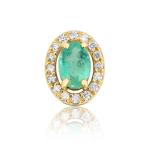 Pingente Le Luxe de Esmeralda ouro 18k contorno de 11pts de Diamantes