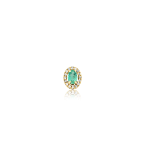 Pingente Le Luxe de Esmeralda ouro 18k contorno de 11pts de Diamantes