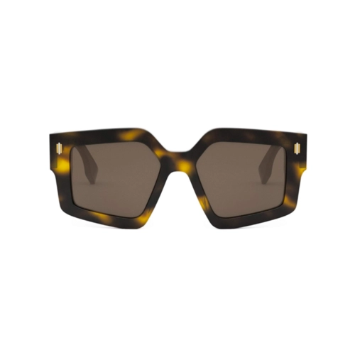 Óculos de Sol Fendi FE40162I_5252E Acetato Marrom Mesclado com lentes na cor Marrom