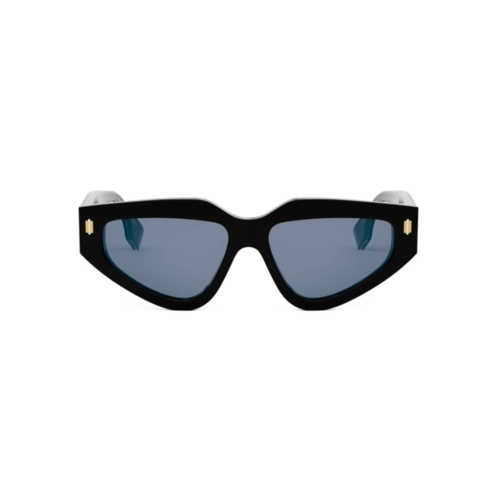 Óculos de Sol Fendi FE40163U_5401V Acetato Preto com lentes na cor Azul
