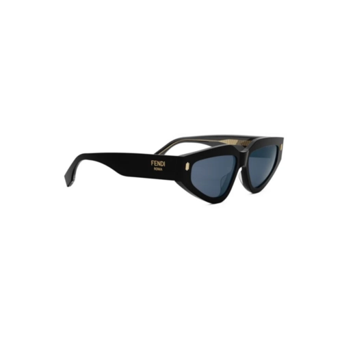 Óculos de Sol Fendi FE40163U_5401V Acetato Preto com lentes na cor Azul