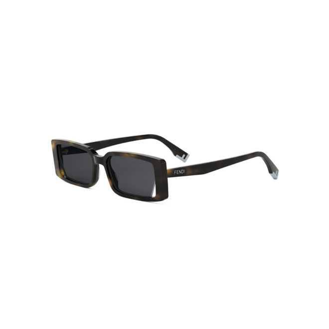 Óculos de Sol Fendi FE40164I_5352A Acetato Marrom Mesclado com lentes na cor Cinza 1