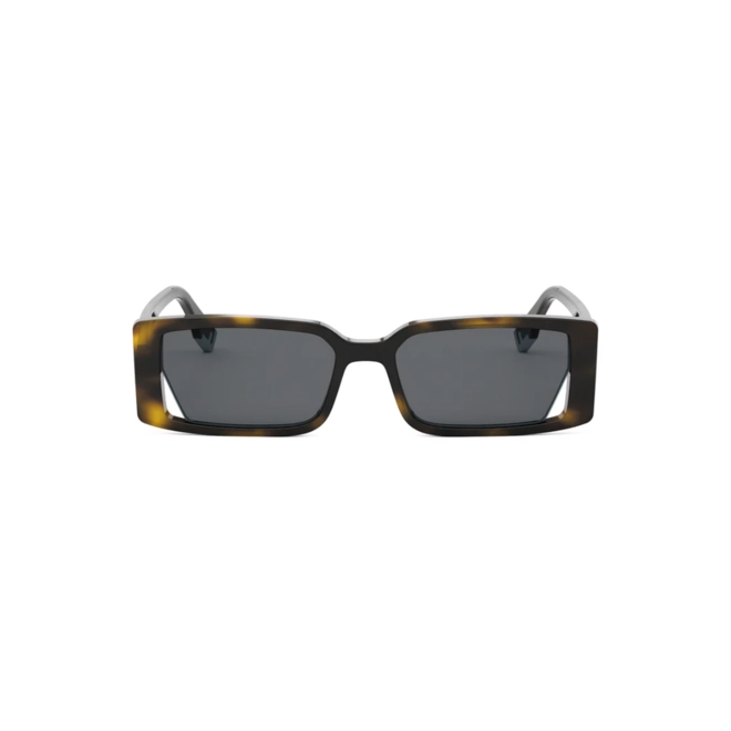 Óculos de Sol Fendi FE40164I_5352A Acetato Marrom Mesclado com lentes na cor Cinza 2