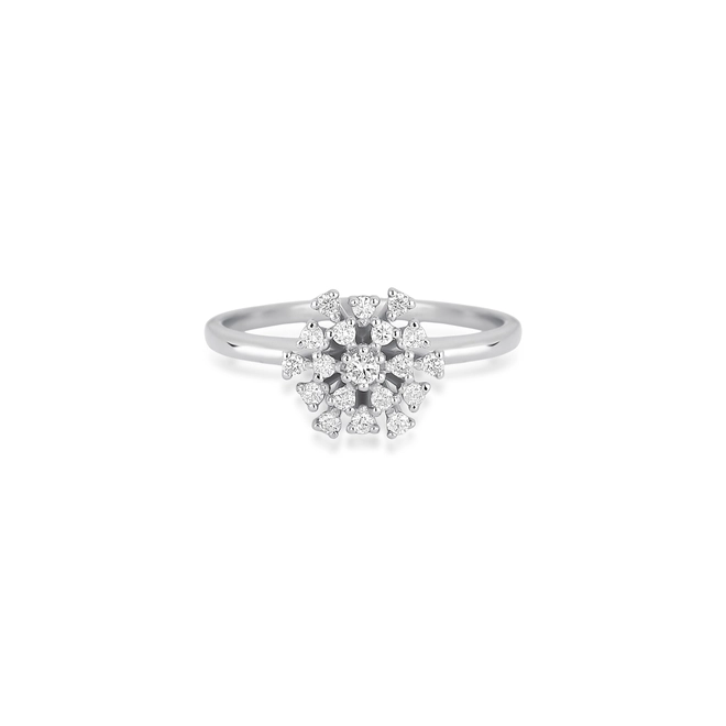 Anel Fireworks Diamonds ouro branco 18k chuveiro com 17pts de Diamantes 3