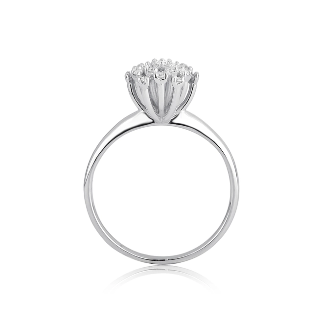 Anel Fireworks Diamonds ouro branco 18k chuveiro com 17pts de Diamantes 2