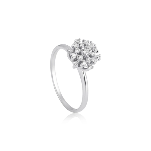 Anel Fireworks Diamonds ouro branco 18k chuveiro com 17pts de Diamantes
