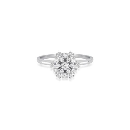 Anel Fireworks Diamonds ouro branco 18k chuveiro com 17pts de Diamantes