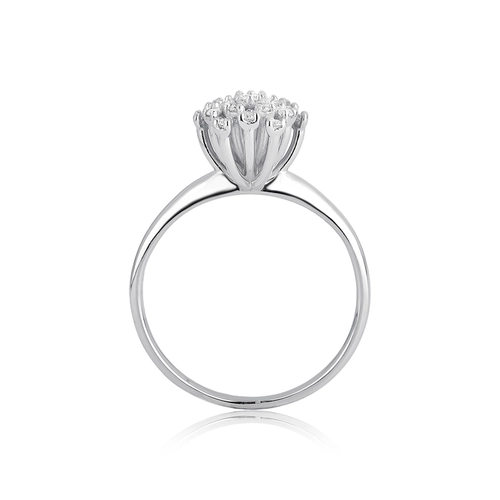 Anel Fireworks Diamonds ouro branco 18k chuveiro com 17pts de Diamantes