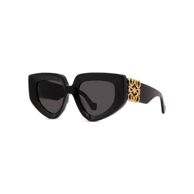 Óculos de Sol Loewe LW40154U_5101A Acetato Preto com lentes na cor Cinza 1