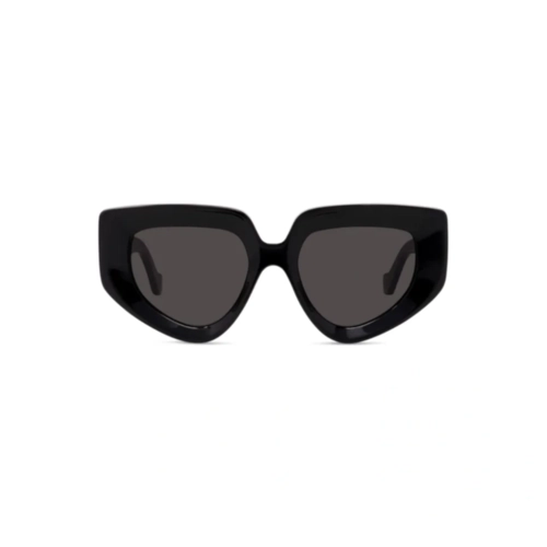 Óculos de Sol Loewe LW40154U_5101A Acetato Preto com lentes na cor Cinza