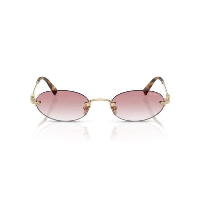 Óculos de Sol Miu Miu 0MU A54S ZVN70O51 Metal Dourado com lentes na cor Rosa Degradê 2