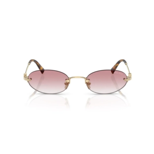 Óculos de Sol Miu Miu 0MU A54S ZVN70O51 Metal Dourado com lentes na cor Rosa Degradê