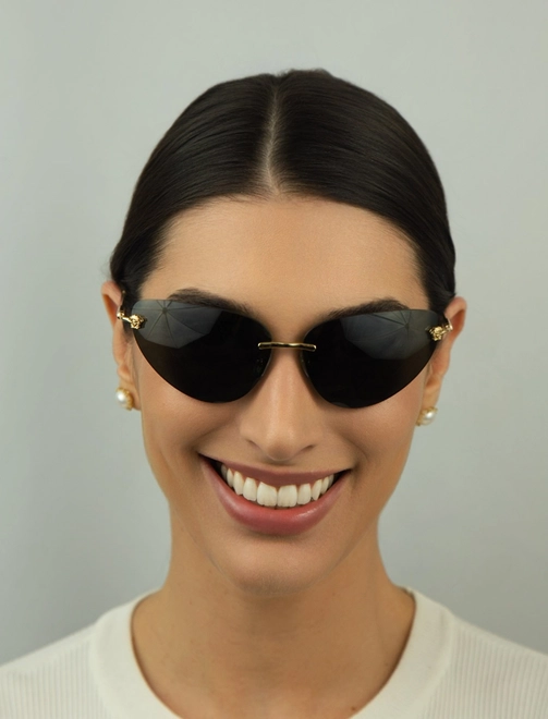 Óculos de Sol Versace 0VE2281 10028764 Metal Dourado com lentes na cor Cinza Escuro 2