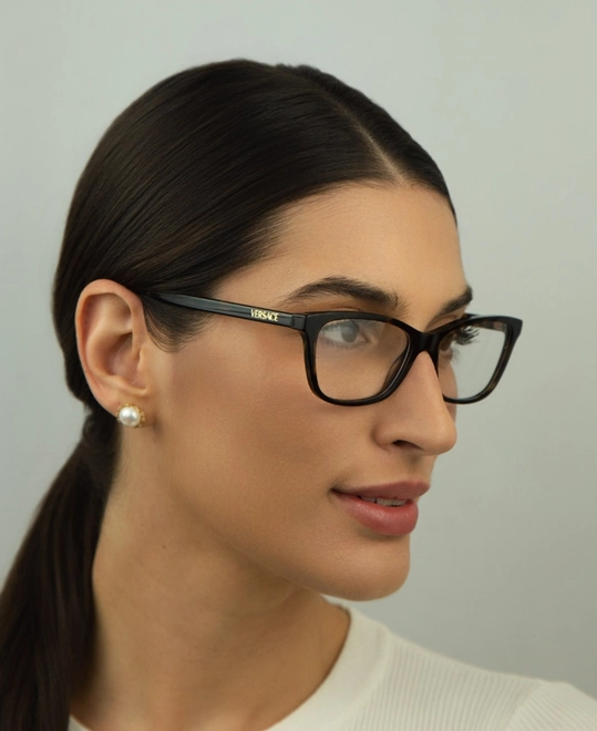 Óculos de Grau Versace 0VE3375 108 54 Acetato Marrom Mesclado Escuro 5
