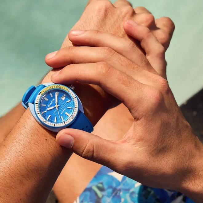 Relógio Bulova Snorkel Blue Tang Fish Oceanographer - 98B445N Azul 2