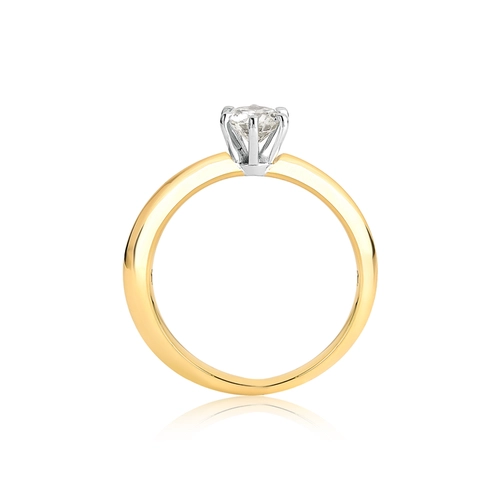 Anel Solitários Cisse ouro amarelo e branco 18k com 50pts de Diamantes