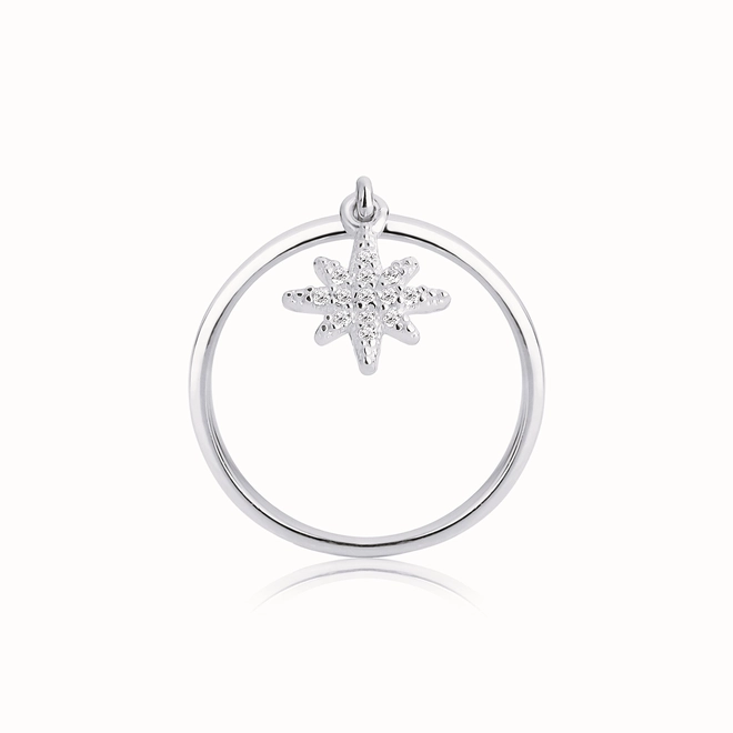 Anel For me Planet prata 925 pingente estrela com Zircônias 2