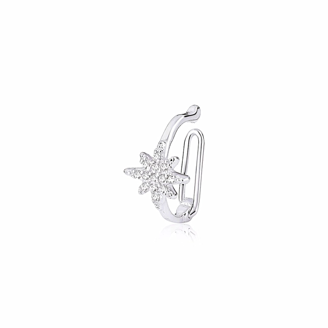 Piercing de orelha For me Planet prata 925 estrela com Zircônias 1