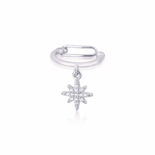 Piercing de orelha For me Planet prata 925 pingente estrela de Zircônias 1
