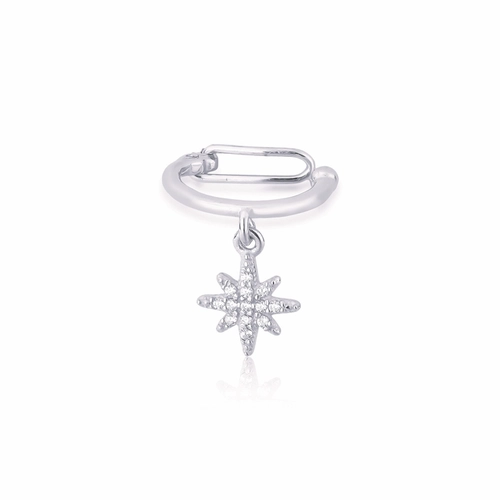 Piercing de orelha For me Planet prata 925 pingente estrela de Zircônias