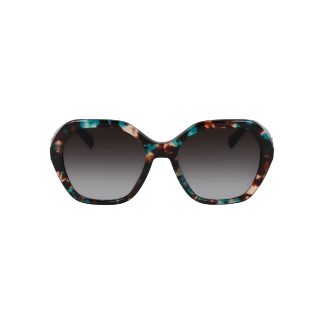 Óculos de Sol Longchamp LO759S 309 54 Acetato Verde Mesclado com lentes na cor Fumê Degradê 2