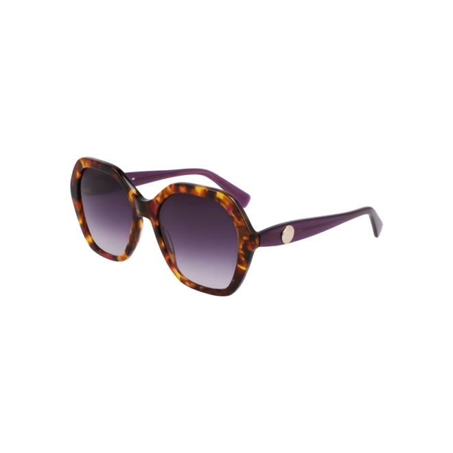 Óculos de Sol Longchamp LO759S 502 54 Acetato Roxo e Marrom Mesclado com lentes na cor Roxo Degradê 1