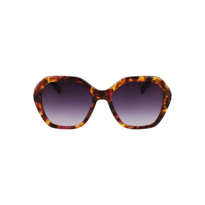 Óculos de Sol Longchamp LO759S 502 54 Acetato Roxo e Marrom Mesclado com lentes na cor Roxo Degradê 2