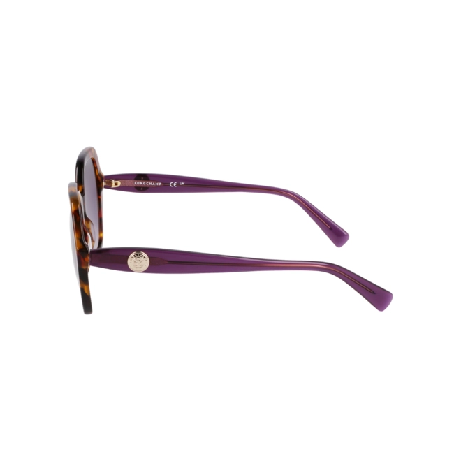 Óculos de Sol Longchamp LO759S 502 54 Acetato Roxo e Marrom Mesclado com lentes na cor Roxo Degradê 4