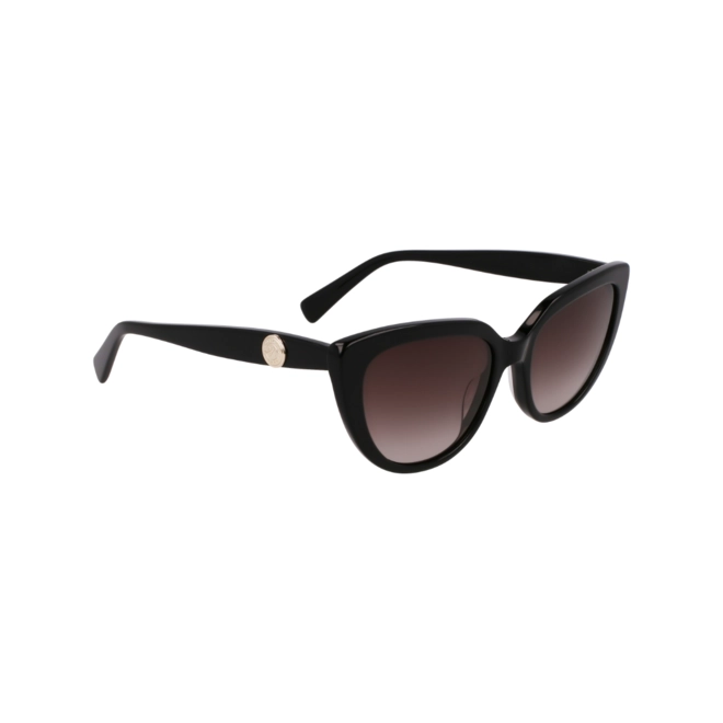 Óculos de Sol Lonchamp LO766S 001 53 Acetato Preto com lentes na cor Marrom Degradê 3