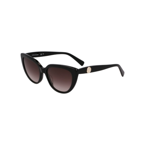 Óculos de Sol Lonchamp LO766S 001 53 Acetato Preto com lentes na cor Marrom Degradê