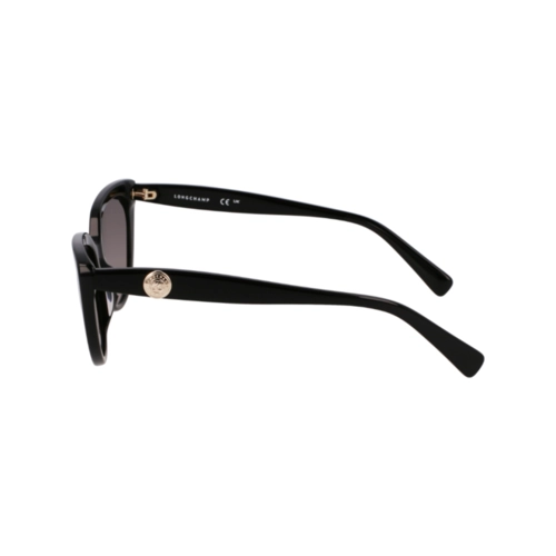 Óculos de Sol Lonchamp LO766S 001 53 Acetato Preto com lentes na cor Marrom Degradê