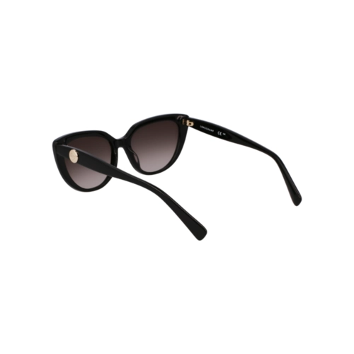 Óculos de Sol Lonchamp LO766S 001 53 Acetato Preto com lentes na cor Marrom Degradê