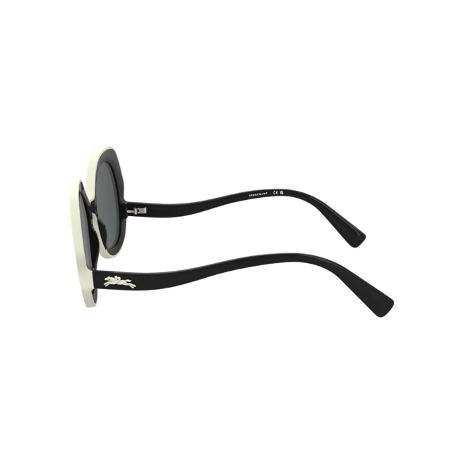 Óculos de Sol Longchamp LO780S 038 52 Acetato Preto e Branco com lentes na cor Fumê 4