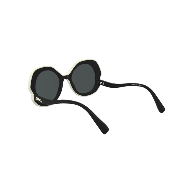 Óculos de Sol Longchamp LO780S 038 52 Acetato Preto e Branco com lentes na cor Fumê 5