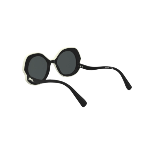 Óculos de Sol Longchamp LO780S 038 52 Acetato Preto e Branco com lentes na cor Fumê