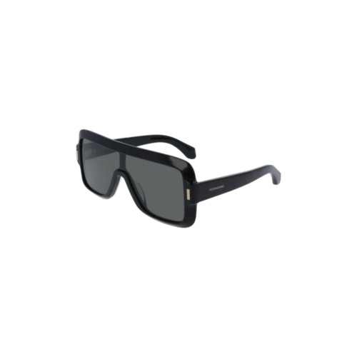Óculos de Sol Salvatore Ferragamo SF2061SE 001 55 Acetato Preto com lentes na cor Cinza