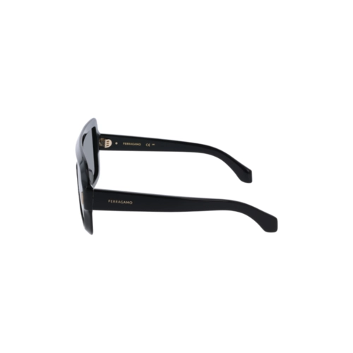 Óculos de Sol Salvatore Ferragamo SF2061SE 001 55 Acetato Preto com lentes na cor Cinza