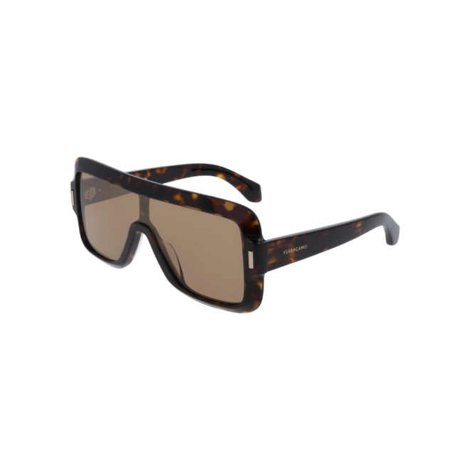 Óculos de Sol Salvatore Ferragamo SF2061SE 242 55 Acetato Marrom Mesclado com lentes na cor Marrom 1