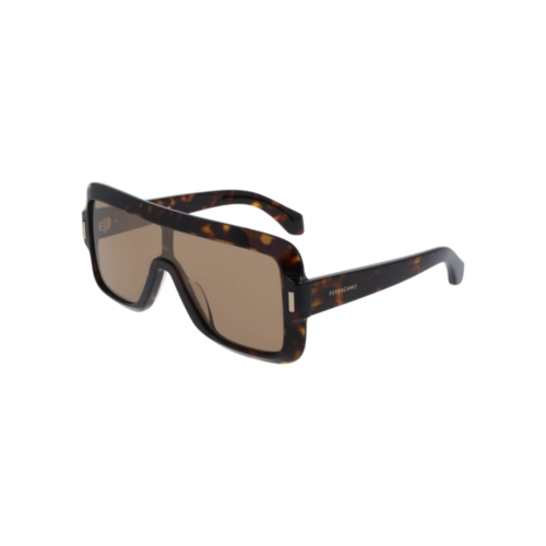 Óculos de Sol Salvatore Ferragamo SF2061SE 242 55 Acetato Marrom Mesclado com lentes na cor Marrom