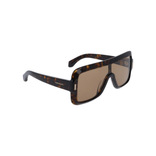 Óculos de Sol Salvatore Ferragamo SF2061SE 242 55 Acetato Marrom Mesclado com lentes na cor Marrom