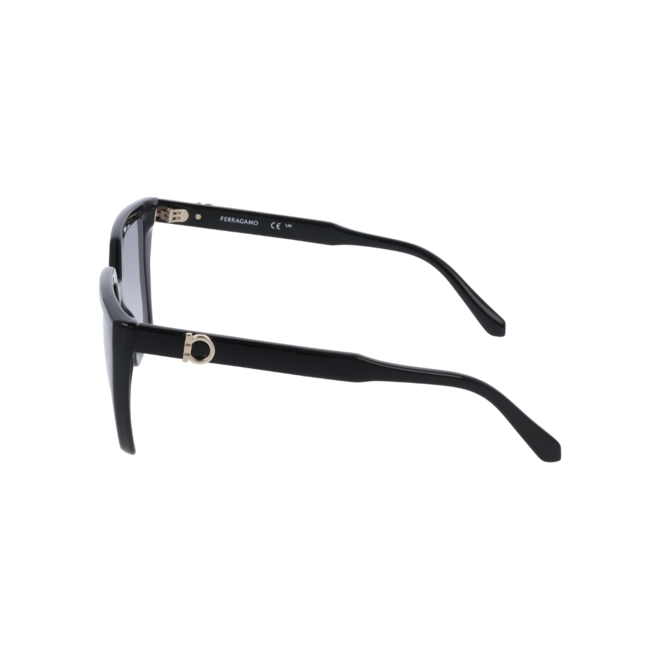 Óculos de Sol Salvatore Ferragamo SF2058SE 001 54 Acetato Preto com lentes na cor Fumê Degradê 4