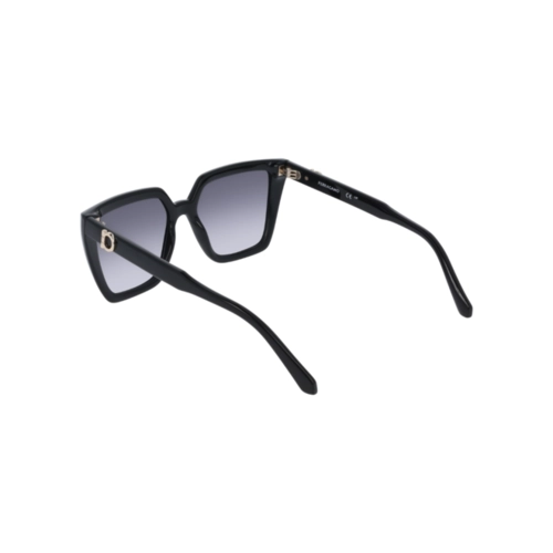 Óculos de Sol Salvatore Ferragamo SF2058SE 001 54 Acetato Preto com lentes na cor Fumê Degradê