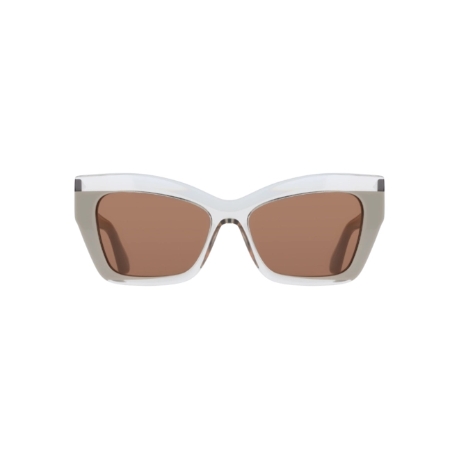 Óculos de Sol Salvatore Ferragamo SF2065S 260 54 Acetato Bege com lentes na cor Marrom 2