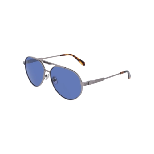 Óculos de Sol Salvatore Ferragamo SF327S 021 62 Titânio Cinza com lentes na cor Azul