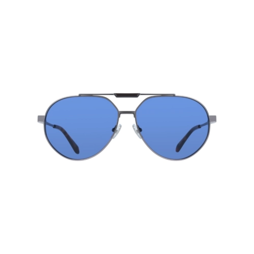 Óculos de Sol Salvatore Ferragamo SF327S 021 62 Titânio Cinza com lentes na cor Azul