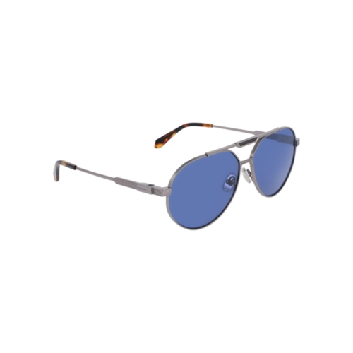 Óculos de Sol Salvatore Ferragamo SF327S 021 62 Titânio Cinza com lentes na cor Azul