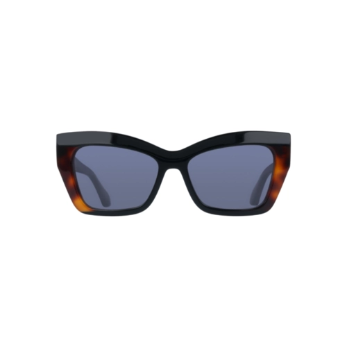 Óculos de Sol Salvatore Ferragamo SF2065S 006 54 Acetato Preto e Marrom Mesclado com lentes na cor Cinza